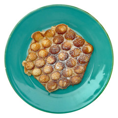 Bubble Waffle nur mit Puderzucker