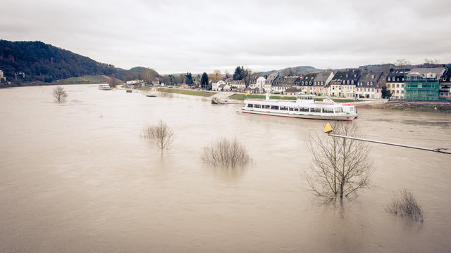 Hochwasser der Mosel in Trier