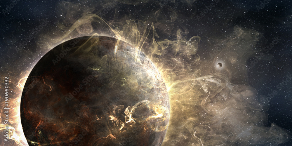 Canvas Prints outer planet wrapped in a cosmic cloud