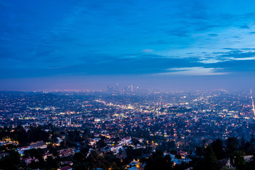 Hollywood et Los Angeles la nuit