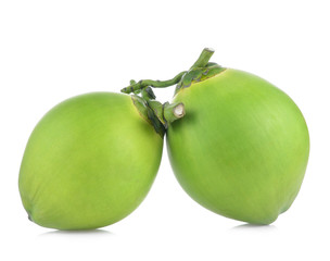 Green coconut isolated on the white background.