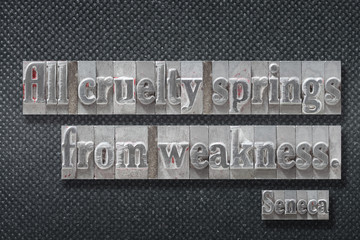 cruelty springs Seneca