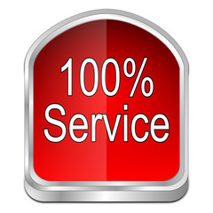 100% Service button - 3D illustration