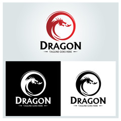 Dragon logo design template. Vector illustration