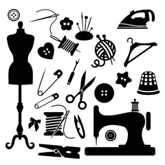 Sewing icon set vector