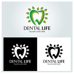 Dental clinic logo design template. vector illustration
