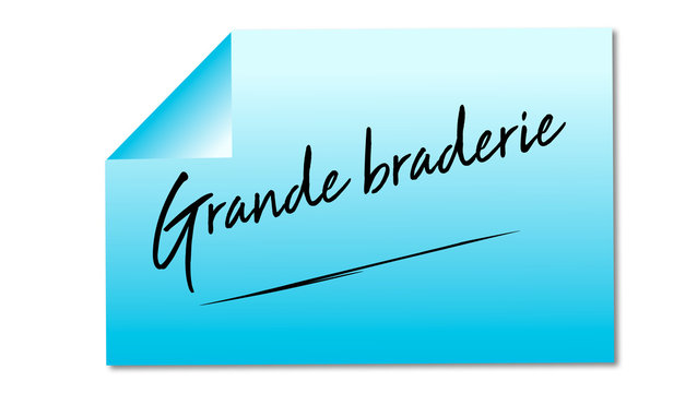 grande braderie m&eacute;mo bleu autocollant