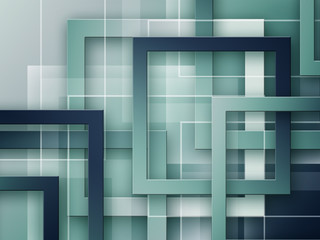 Abstract background with green square