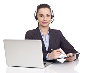 Businesswoman taking notes