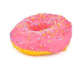 Donut with sprinkles isolated on white background