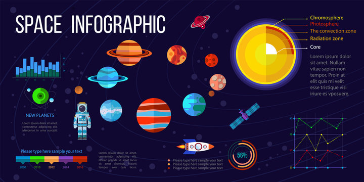 Space infographic elements