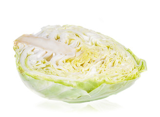 Obraz premium green cabbage isolated on white background.