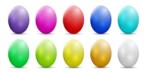 Colorful easter eggs vector graphic. Ostereier, Eier, Ostern, nebeneinander, farbig, bunt, gefärbte.