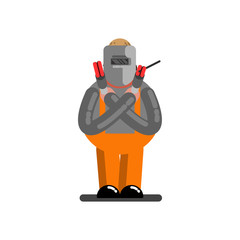 Obraz premium Big welder with hands cross