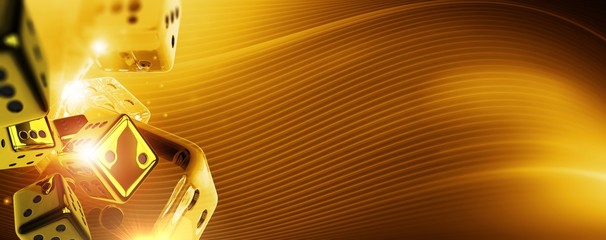 Naklejka premium Golden Casino Craps Background