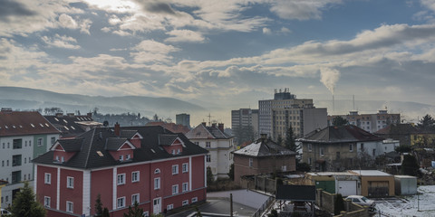 Obraz premium Klise part of Usti nad Labem city in winter