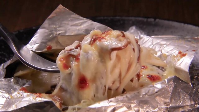 baked dish of mushroom