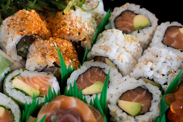 Mix of tasty sushi