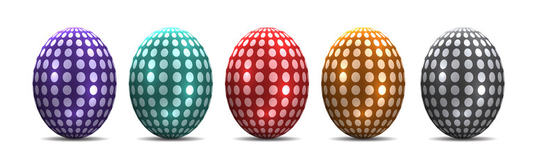 Luxury colorful easter eggs vector graphic. Ostereier, Eier, Ostern, nebeneinander, farbig, bunt, gefärbte.