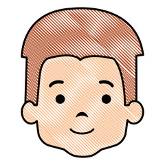 cute and little boy head vector illustration design