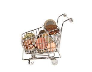 Shopping cart with euros