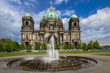 Cathedral in Berlin and fountain, Germany