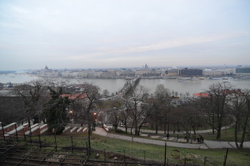ブタペストの鎖橋の夜景
