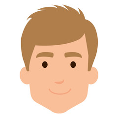 young man head avatar character vector illustration design