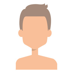 young man shirtless avatar character vector illustration design