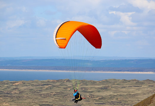 Paraglider at Rhossili