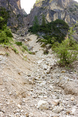 Braies lake  dry tributary