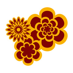 Decorative asian flowers