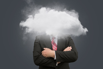 Manager hat Wolke über dem Kopf