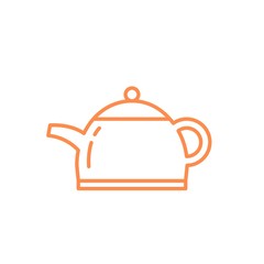 teapot kettle icon. Kitchen appliances for cooking Illustration. Simple thin line style symbol.