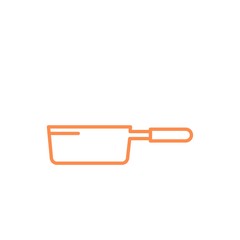 Frying Pan icon. Kitchen appliances for cooking Illustration. Simple thin line style symbol.