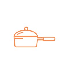 Frying Pan with Cover icon. Kitchen appliances for cooking Illustration. Simple thin line style symbol.