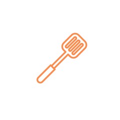 Slotted Spatula icon. Kitchen appliances for cooking Illustration. Simple thin line style symbol.