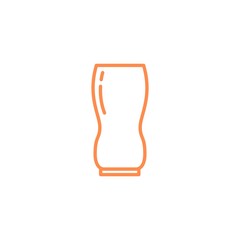 wavy shape glass icon. Kitchen appliances for cooking Illustration. Simple thin line style symbol.