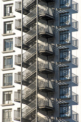 Obraz premium emergency evacuation metallic stairs on building in Sao Paulo