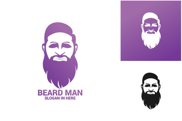 Beard Man Logo Template Design Vector, Emblem, Design Concept, Creative Symbol, Icon