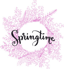 Wreath Springtime handwritten design