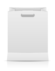 white paper shopping bag vector illustration