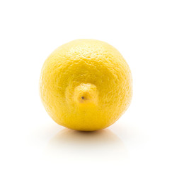 Yellow lemon isolated on white background.
