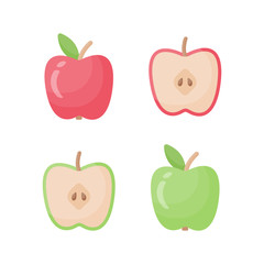Apple vector flat icon set