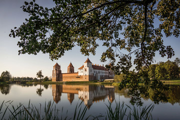The old red castle of Mir, Belarus. 100 km from Minsk.
