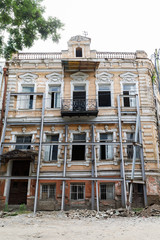 Fototapeta premium Old house was destroyed after the earthquake in Tbilisi, Georgia