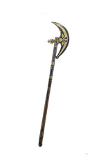 Ancient halberd or war ax on a white background.