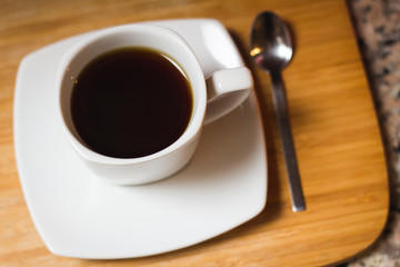 cup of coffee in table