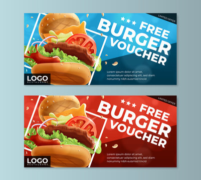 Fast Food Free Burger Voucher Template