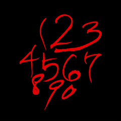 Obraz premium 벡터 문자 / 손으로 쓴 글씨체